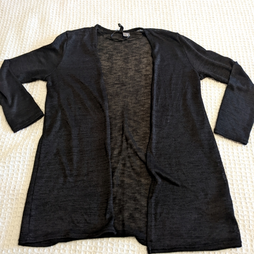 Sheer cardigan - black thin cardigan